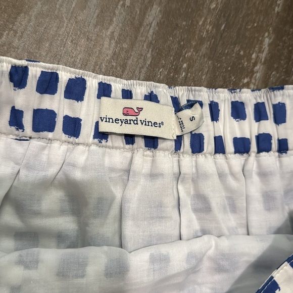 Vineyard Vines Painterly Grid Blue and White Ruffle Skirt - Picture 5 of 8